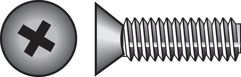 HILLMAN No. 10-24 Ga. X 3 in. L Phillips Flat Head Stainless Steel Machine Screws 50 pk