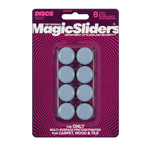 Magic Sliders Gray 1 in. Adhesive Plastic Sliding Discs 8 pk