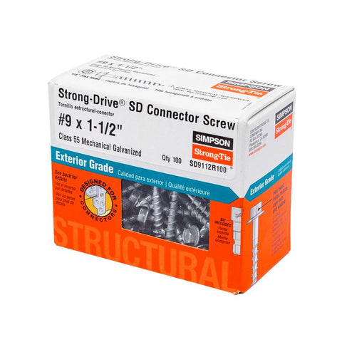 Simpson Strong-Tie Strong-Drive No. 9 Sizes X 1-1/2 in. L Star Hex Head Coarse Structural Screws