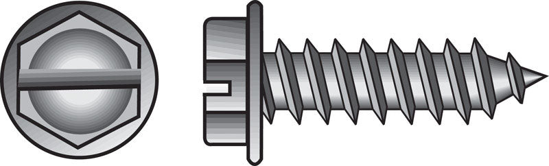 HILLMAN No. 8 Ga. X 1-1/2 in. L Slotted Hex Washer Head Sheet Metal Screws 100 pk