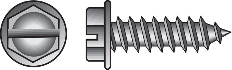 HILLMAN No. 12 Ga. X 1-1/4 in. L Slotted Hex Head Sheet Metal Screws 100 pk