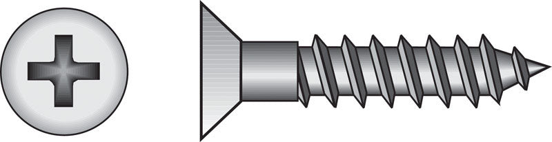 HILLMAN Tornillos para madera gruesa Phillips zincados No. 6 Cal. X 1 pulg. L paquete de 100