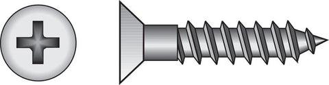 HILLMAN No. 6 Ga. X 1 in. L Phillips Zinc-Plated Coarse Wood Screws 100 pk