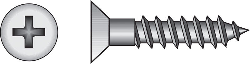 HILLMAN No. 8 Ga. X 1-1/4 in. L Phillips Zinc-Plated Coarse Wood Screws 100 pk