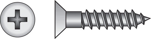 HILLMAN No. 10 Ga. X 2 in. L Phillips Zinc-Plated Coarse Wood Screws 100 pk