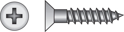 HILLMAN No. 12 Ga. X 2 in. L Phillips Zinc-Plated Coarse Wood Screws 100 pk