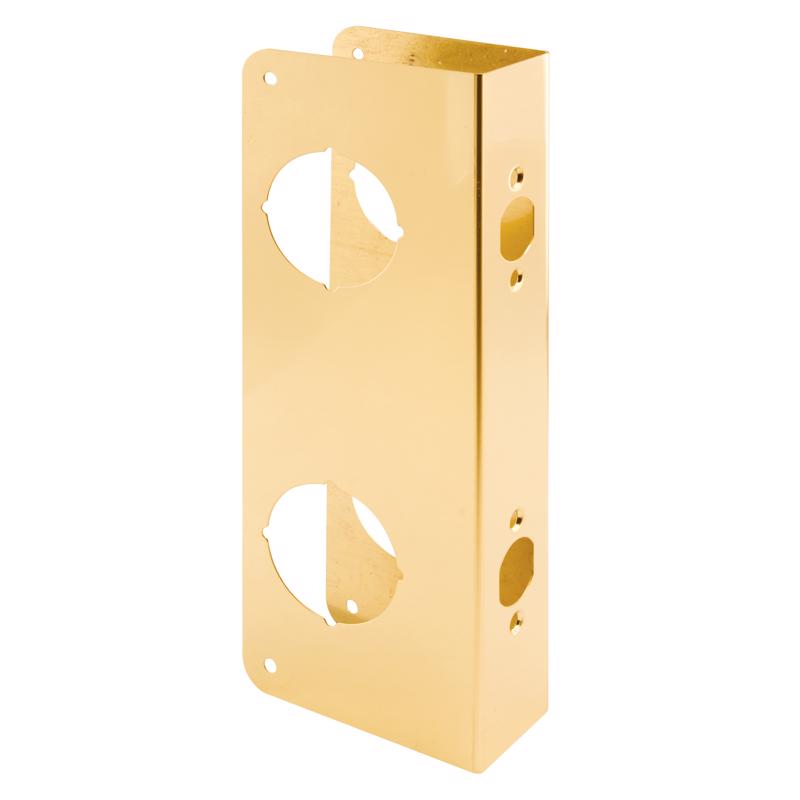 Prime-Line 12.72 in. H X 2-1/8 in. L Brass-Plated Brass Recessed Door Reinforcer