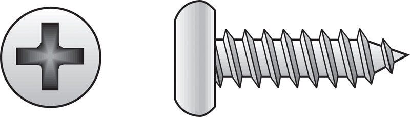 HILLMAN No. 8 Ga. X 7/8 in. L Phillips Pan Head Sheet Metal Screws 100 pk