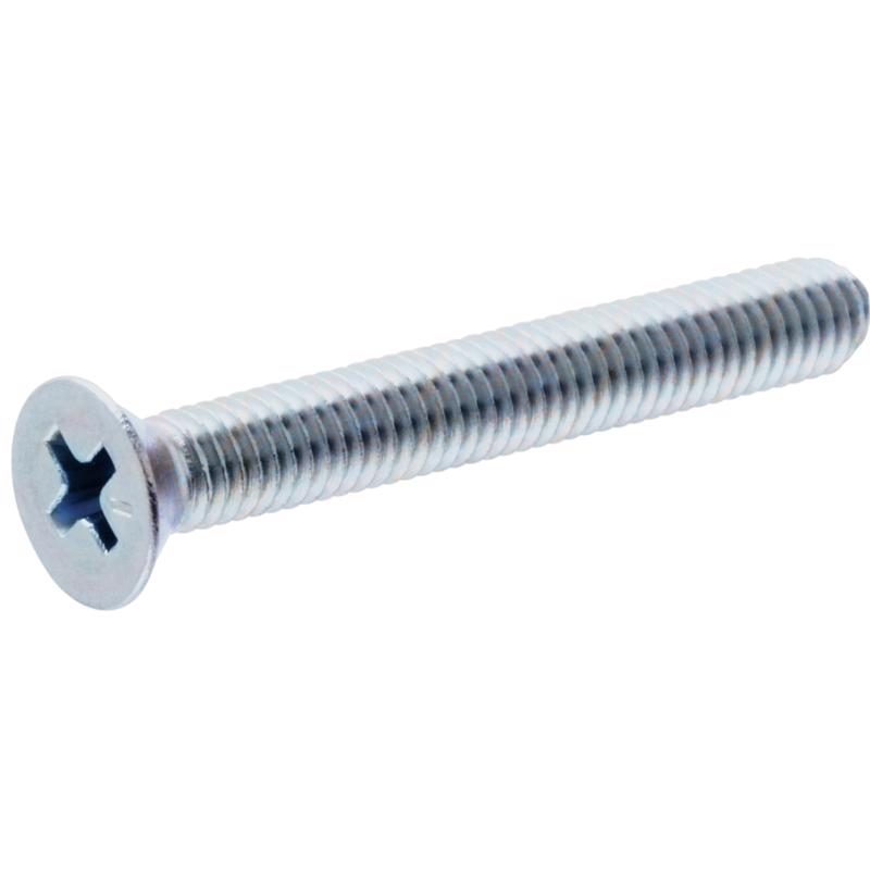HILLMAN No. 6-32 Ga. X 3/4 in. L Phillips Flat Head Zinc-Plated Steel Machine Screws 100 pk