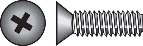 HILLMAN No. 6-32 Ga. X 1 in. L Phillips Flat Head Zinc-Plated Steel Machine Screws 100 pk