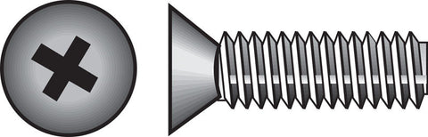 HILLMAN No. 8-32 Ga. X 3/4 in. L Phillips Flat Head Zinc-Plated Steel Machine Screws 100 pk