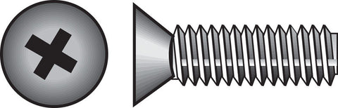 HILLMAN No. 8-32 Ga. X 2 in. L Phillips Flat Head Zinc-Plated Steel Machine Screws 100 pk