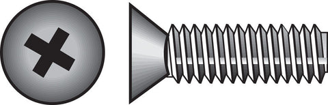 HILLMAN No. 10-24 Ga. X 1/2 in. L Phillips Flat Head Zinc-Plated Steel Machine Screws 100 pk