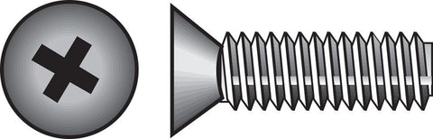 HILLMAN No. 10-24 Ga. X 3/4 in. L Phillips Flat Head Zinc-Plated Steel Machine Screws 100 pk