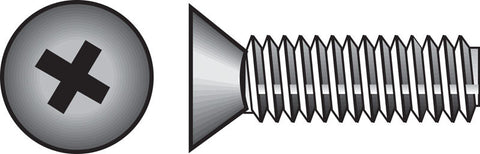 HILLMAN No. 10-24 Ga. X 1 in. L Phillips Flat Head Zinc-Plated Steel Machine Screws 100 pk