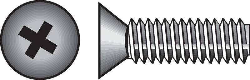 HILLMAN No. 10-24 Ga. X 1-1/4 in. L Phillips Flat Head Zinc-Plated Steel Machine Screws 100 pk