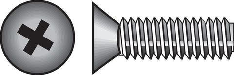 HILLMAN No. 10-24 Ga. X 1-1/4 in. L Phillips Flat Head Zinc-Plated Steel Machine Screws 100 pk