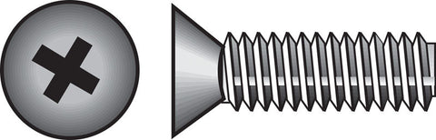 HILLMAN No. 10-24 Ga. X 1-1/2 in. L Phillips Flat Head Zinc-Plated Steel Machine Screws 100 pk