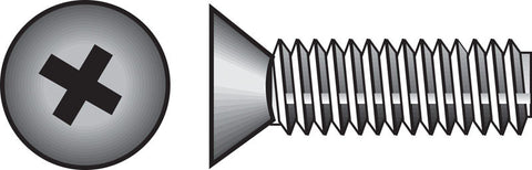 HILLMAN No. 10-24 Ga. X 2 in. L Phillips Flat Head Zinc-Plated Steel Machine Screws 100 pk