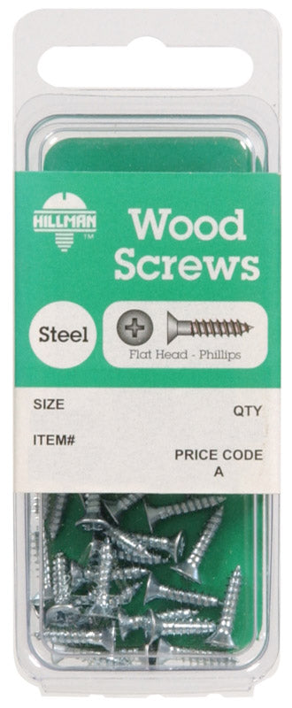 HILLMAN No. 8 Ga. X 2-1/2 in. L Phillips Zinc-Plated Coarse Wood Screws 8 pk (Pack of 10)
