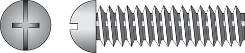 HILLMAN No. 8-32 Ga. X 1-1/2 in. L Combination Round Head Zinc-Plated Steel Machine Screws 100 pk