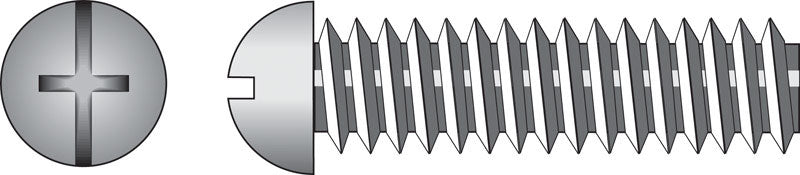 HILLMAN No. 10-24 Ga. X 3/4 in. L Combination Round Head Zinc-Plated Steel Machine Screws 100 pk