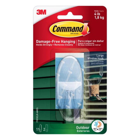 3M Command Large Plastic Hook 3.375 in. L 1 pk (Pack of 4)