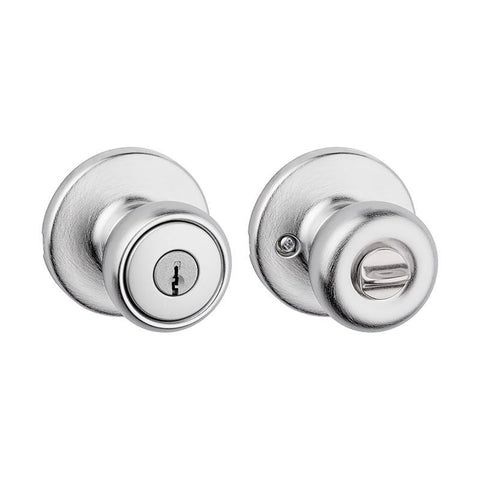 Kwikset SmartKey Tylo Smart Key Satin Chrome Entry Door Knob 1-3/4 in.
