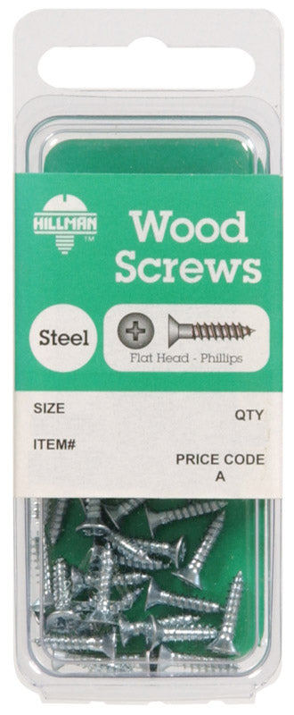 HILLMAN No. 12 X 1-1/2 in. L Phillips Zinc-Plated Coarse Wood Screws 6 pk (Pack of 10)
