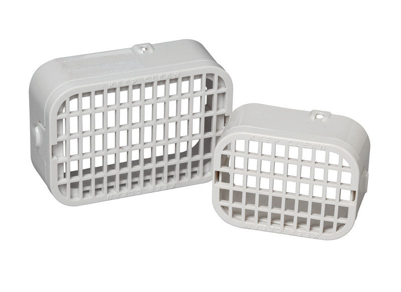 Protector de plástico blanco para roedores Amerimax de 2 pulg. de ancho x 3 pulg. de largo (paquete de 12)