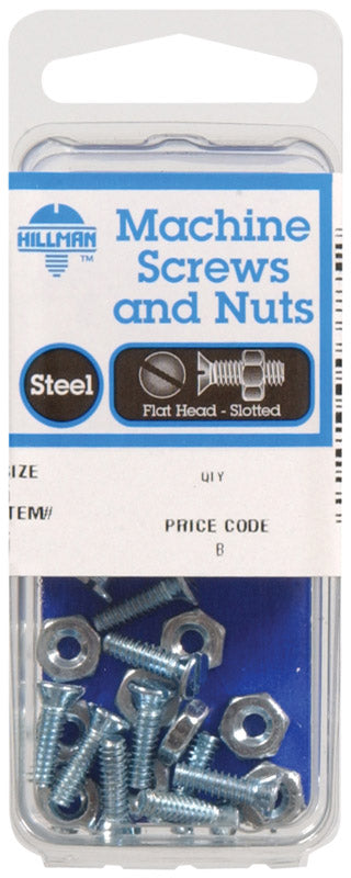 HILLMAN No. 1/4-20 in. X 3/4 in. L Slotted Flat Head Zinc-Plated Steel Machine Screws 6 pk (Pack of 10)