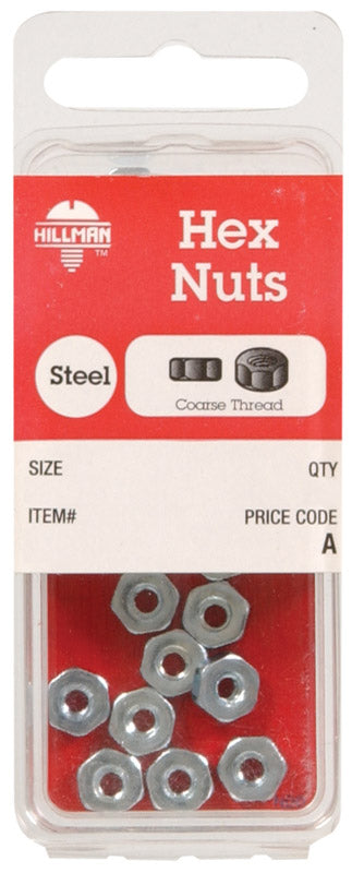 Hillman 1/4 in. Zinc-Plated Steel USS Hex Nut 12 pk (Pack of 10)