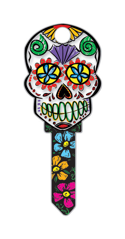 Lucky Line Key Shapes Sugar Skull House Key Blank Single For Schlage Multicolored (Pack of 5)