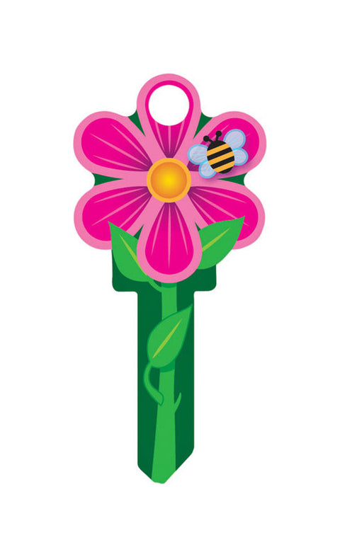 Lucky Line Key Shapes Flower House Key Blank Double For Kwikset Multicolored (Pack of 5)
