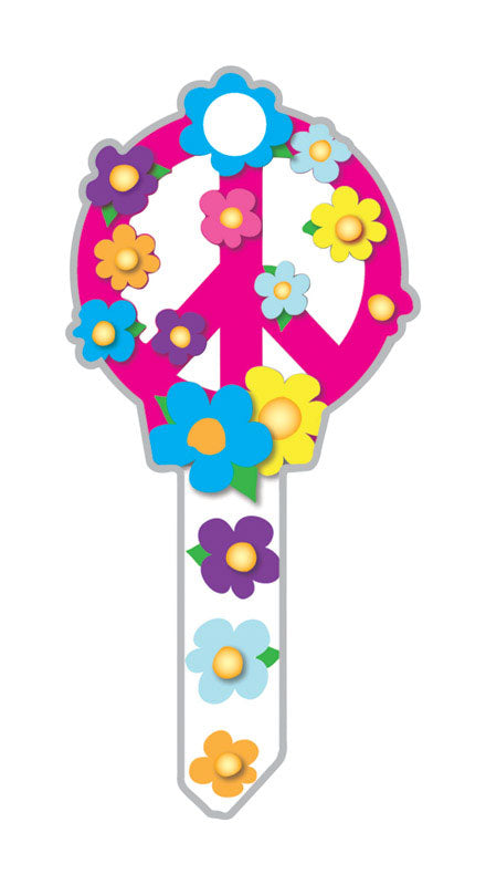 Lucky Line Key Shapes Peace Sign House Key Blank Single For Schlage Multicolored (Pack of 5)