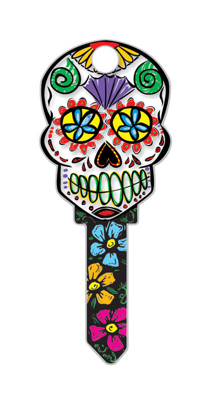 Lucky Line Key Shapes Sugar Skull House Key Blank Single For Kwikset Multicolored (Pack of 5)