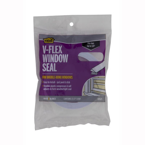 Burlete de plástico blanco para ventanas M-D Building Products, 204 pulg. de largo x 0,38 pulg.