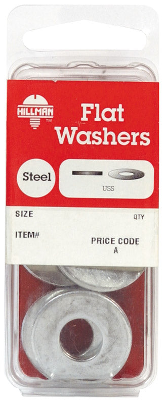 HILLMAN Zinc-Plated Steel 3/16 in. USS Flat Washer 30 pk (Pack of 10)