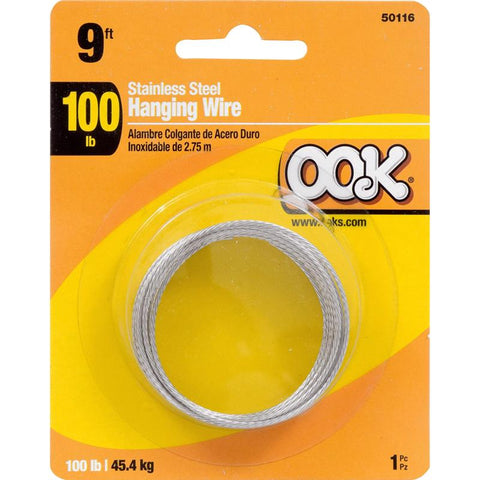 HILLMAN OOK Silver Picture Wire 100 lb 1 pk (Pack of 12)