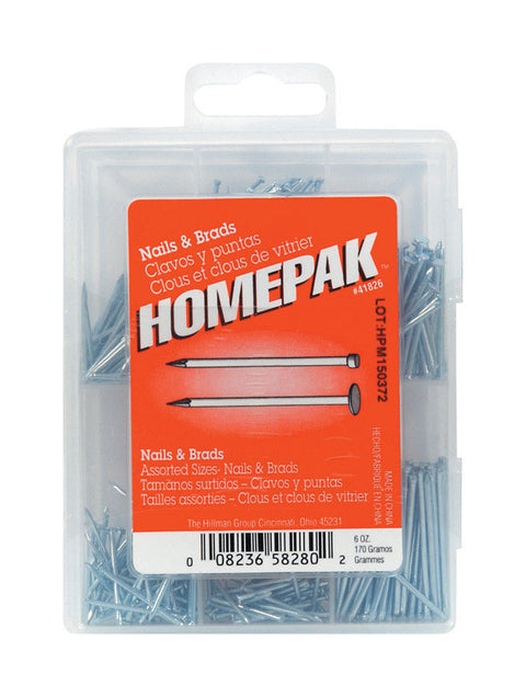 HILLMAN Assorted in. Assorted Steel Assorted Nails, Tacks, Brads and Screws Set Assorted Head (Pack of 5)