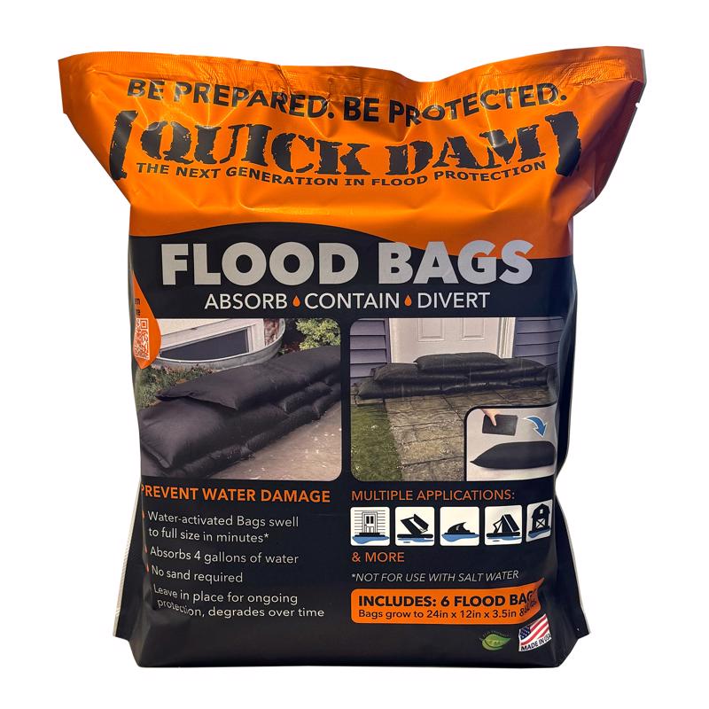 Quick Dam Flood Bags 3.5 in. H X 12 in. W X 24 in. L Sandless Sandbags 6 pk