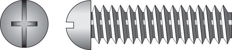 HILLMAN No. 6-32 Ga. X 1-1/4 in. L Combination Round Head Zinc-Plated Steel Machine Screws 100 pk