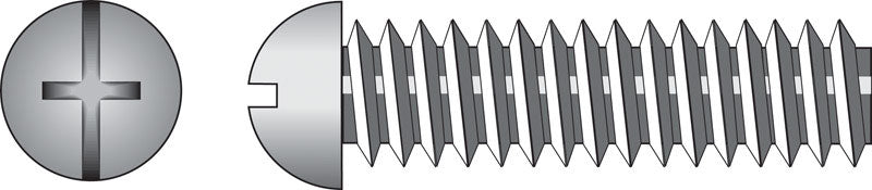 HILLMAN No. 8-32 Ga. X 1-3/4 in. L Combination Round Head Zinc-Plated Steel Machine Screws 100 pk