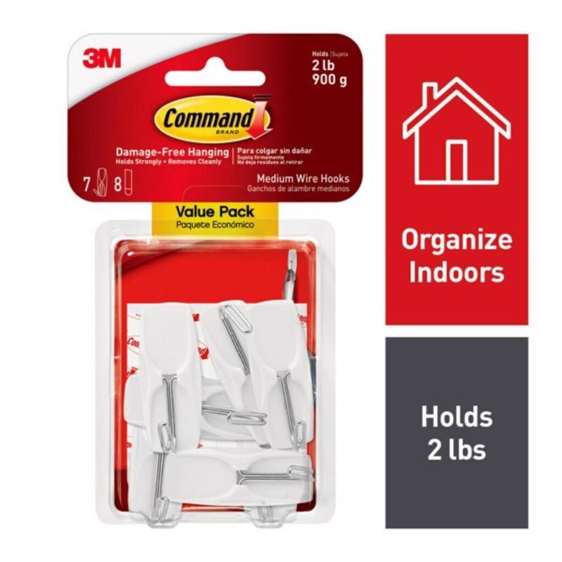 3M Command Medium Plastic Wire Hooks 2-1/6 in. L 7 pk (Pack of 4)