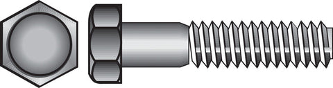 HILLMAN 1/4 in. D X 2 in. L Zinc Plated Steel Hex Bolt 100 pk