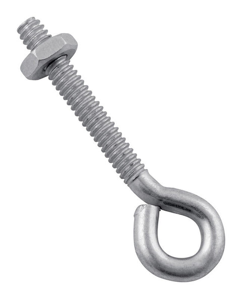 National Hardware 3/16 in. X 2 in. L Zinc-Plated Steel Eyebolt Nut Included (Pack of 20)