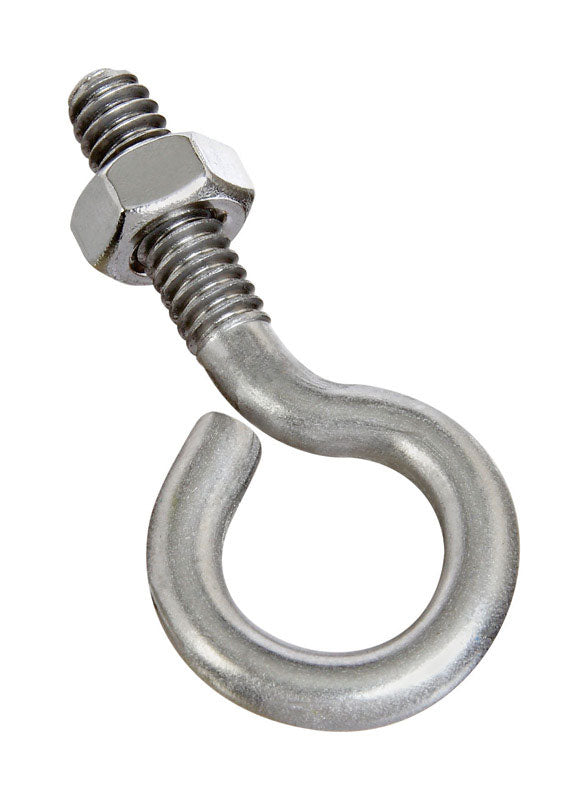 National Hardware 1/4 in. X 2 in. L Stainless Stainless Steel Eyebolt Nut Included