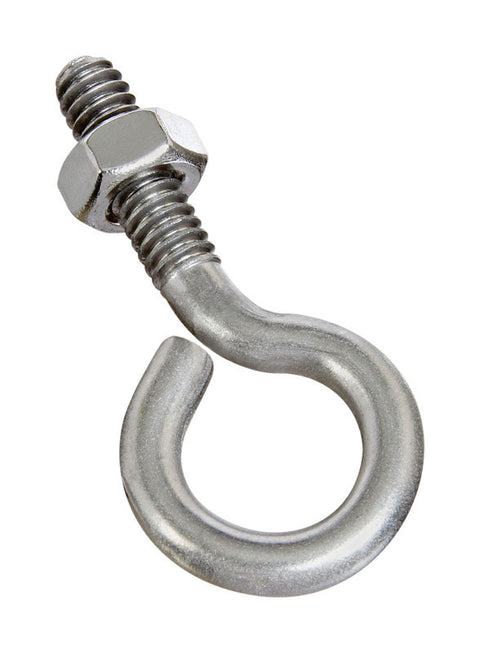 National Hardware 1/4 in. X 2 in. L Stainless Stainless Steel Eyebolt Nut Included