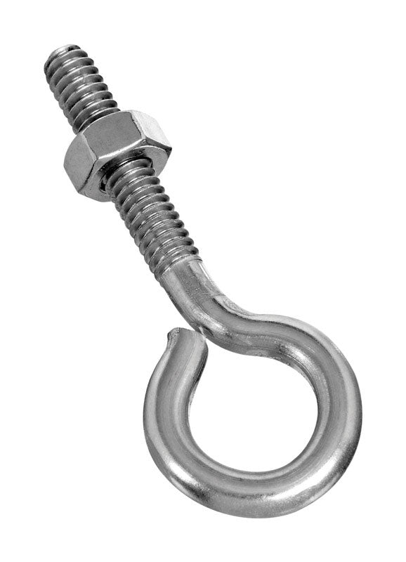 National Hardware 1/4 in. X 2-1/2 in. L Stainless Stainless Steel Eyebolt Nut Included