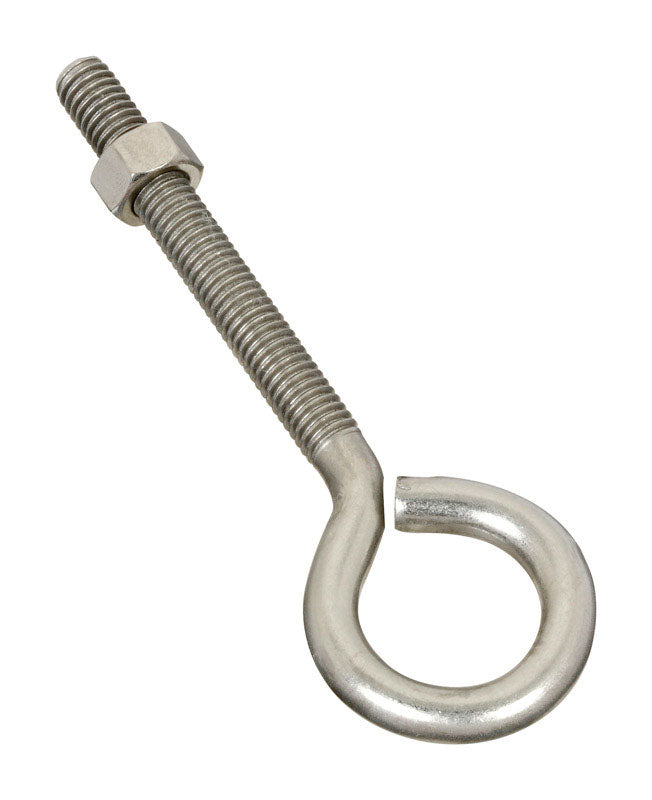 National Hardware 3/8 in. X 5 in. L Stainless Stainless Steel Eyebolt Nut Included